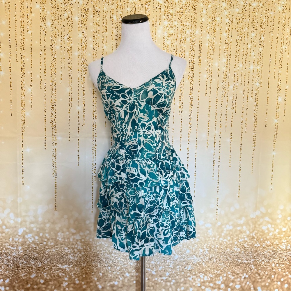 Wild Fable Teal Floral Mini Dress